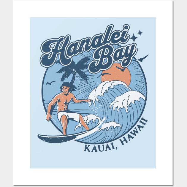 1970s Vintage Surfing Hanalei Bay, Kauai' Hawaii Retro Sunset // Old School Surfer // Surf Hawaii Wall Art by Now Boarding